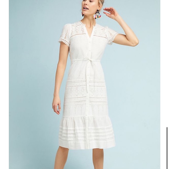 Feather Bone by Anthropologie Brigid Eyelet Shirtdress - Picture 8 of 10